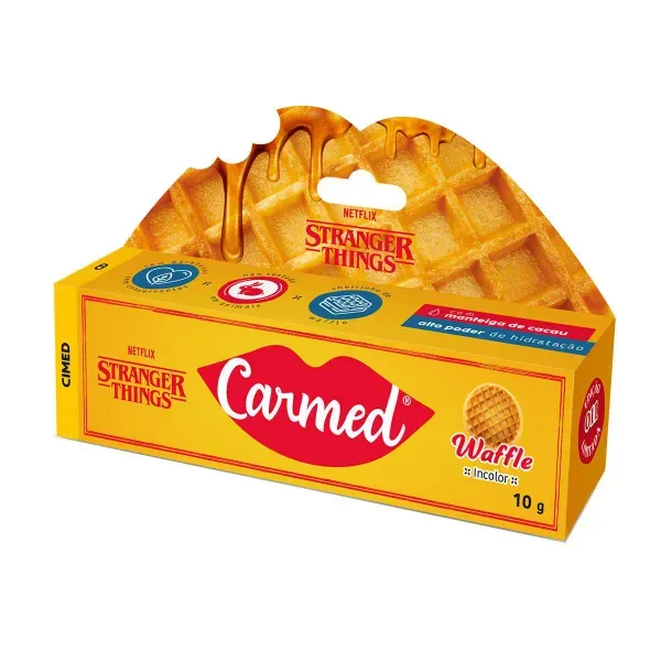 Hidratante Labial Netflix Stranger Things Waffle Incolor 10g Carmed